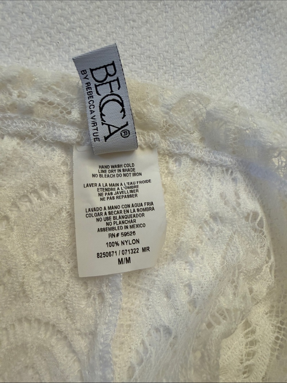 Becca by Rebecca Virtue White Lace Cover-Up Pants size medium - Picture 4 of 6